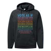 Vote As If Your Skin Is Not White Humans Rights Performance Fleece Hoodie