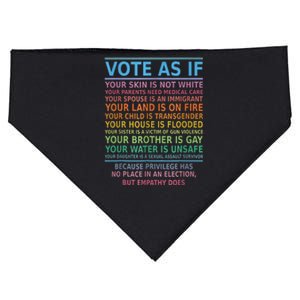 Vote As If Your Skin Is Not White Humans Rights USA-Made Doggie Bandana