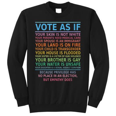 Vote As If Your Skin Is Not White Humans Rights Sweatshirt