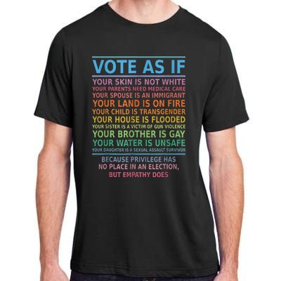 Vote As If Your Skin Is Not White Humans Rights Adult ChromaSoft Performance T-Shirt