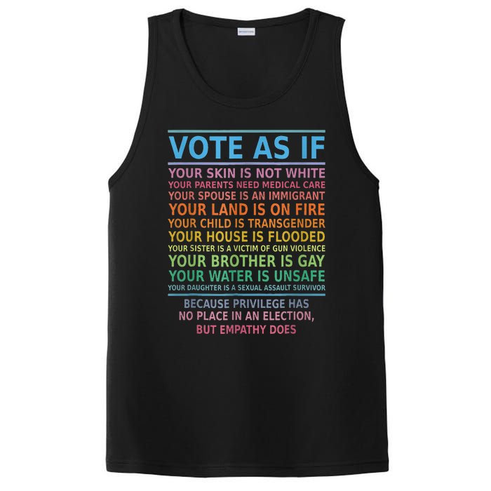 Vote As If Your Skin Is Not White Humans Rights PosiCharge Competitor Tank