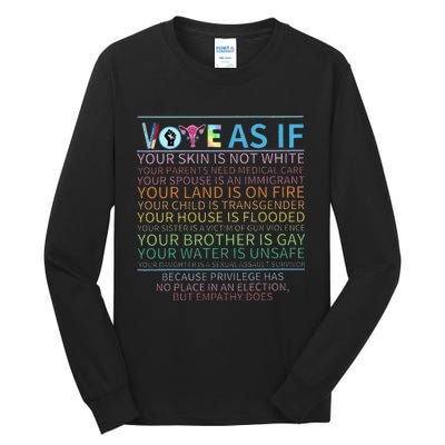 Vote As If Register P.R.O C.H.O.I.C.E Women Right Tall Long Sleeve T-Shirt