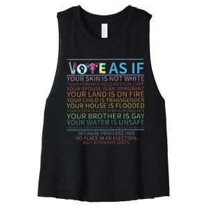 Vote As If Register P.R.O C.H.O.I.C.E Women Right Women's Racerback Cropped Tank