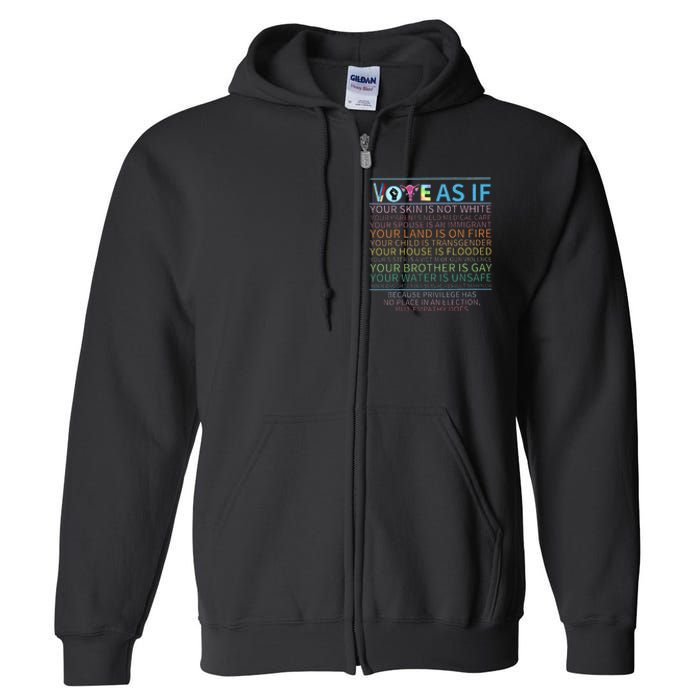 Vote As If Register P.R.O C.H.O.I.C.E Women Right Full Zip Hoodie