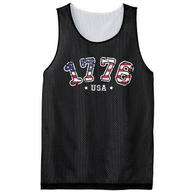 Vintage American Independence USA Flag 4th Of July 1776 Mesh Reversible Basketball Jersey Tank