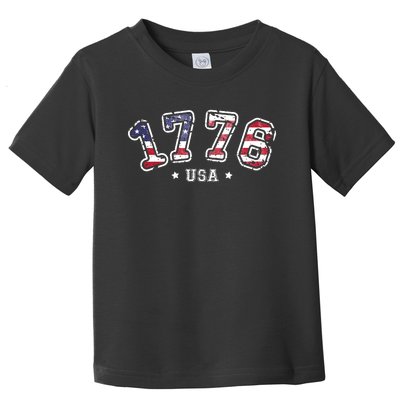 Vintage American Independence USA Flag 4th Of July 1776 Toddler T-Shirt