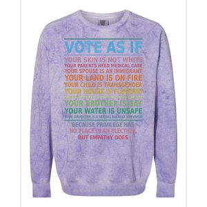 Vote As If Your Skin Is Not White Humans Rights Colorblast Crewneck Sweatshirt