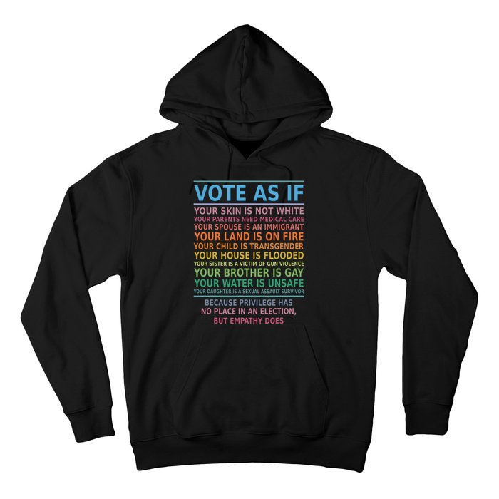 Vote As If Your Skin Is Not White Humans Rights Hoodie