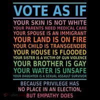 Vote As If Your Skin Is Not White Humans Rights Tall T-Shirt