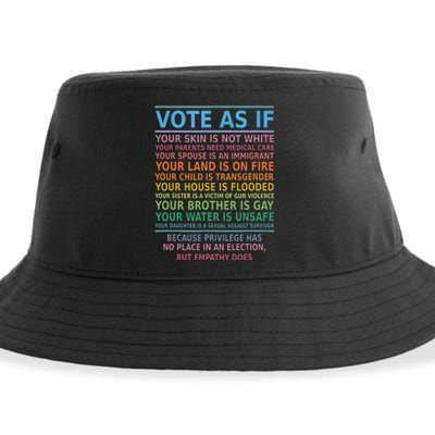 Vote As If Your Skin Is Not White Humans Rights Sustainable Bucket Hat