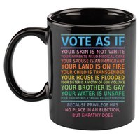 Vote As If Your Skin Is Not White Humans Rights 11oz C Handle Ceramic Mug