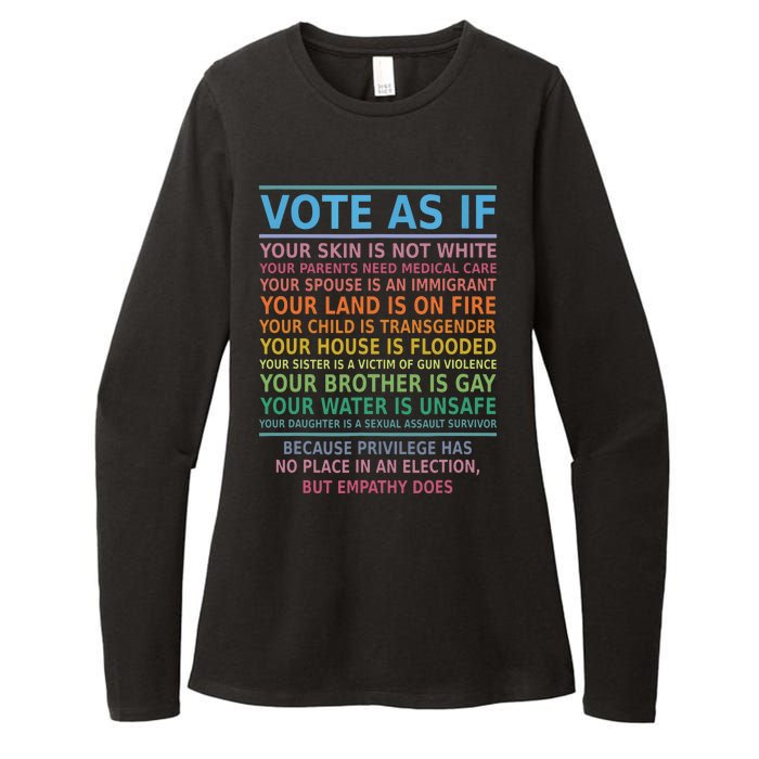 Vote As If Your Skin Is Not White Humans Rights Womens CVC Long Sleeve Shirt