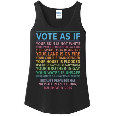 Vote As If Your Skin Is Not White Humans Rights Ladies Essential Tank