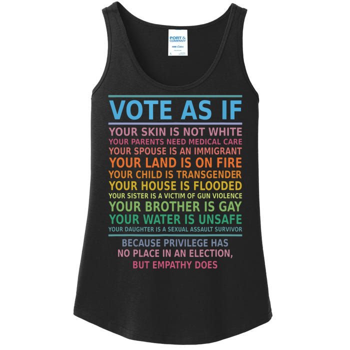 Vote As If Your Skin Is Not White Humans Rights Ladies Essential Tank