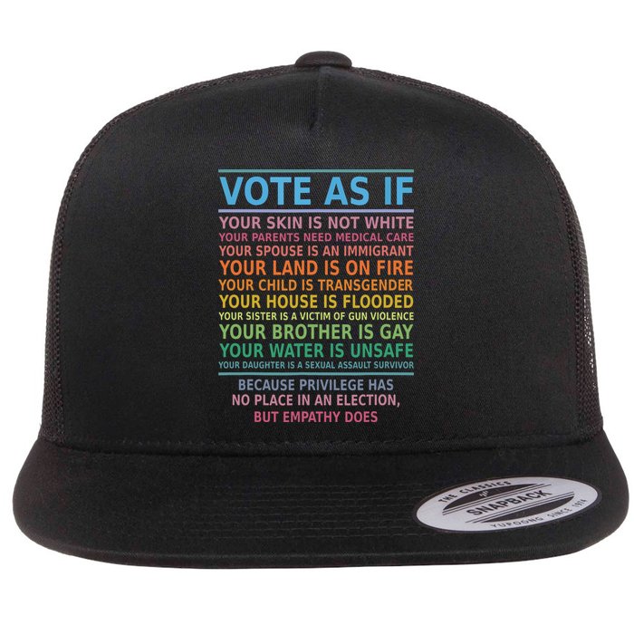 Vote As If Your Skin Is Not White Humans Rights Flatbill Hat