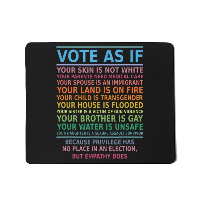 Vote As If Your Skin Is Not White Humans Rights Mousepad