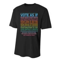 Vote As If Your Skin Is Not White Humans Rights Youth Performance Sprint T-Shirt