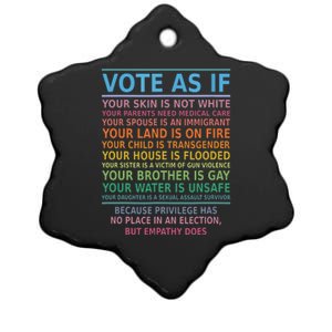 Vote As If Your Skin Is Not White Humans Rights Ceramic Star Ornament