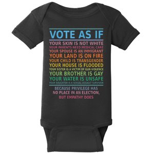 Vote As If Your Skin Is Not White Humans Rights Baby Bodysuit