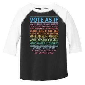 Vote As If Your Skin Is Not White Humans Rights Toddler Fine Jersey T-Shirt