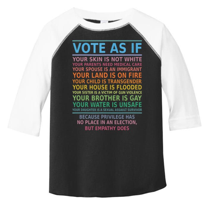 Vote As If Your Skin Is Not White Humans Rights Toddler Fine Jersey T-Shirt