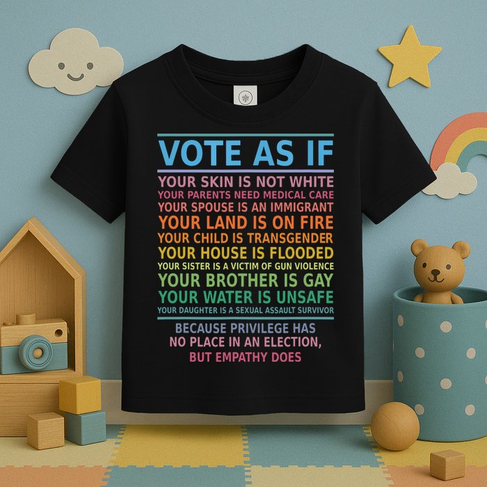 Vote As If Your Skin Is Not White Humans Rights Toddler T-Shirt
