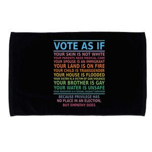 Vote As If Your Skin Is Not White Humans Rights Microfiber Hand Towel