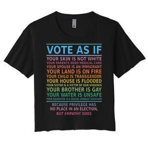 Vote As If Your Skin Is Not White Humans Rights Women's Crop Top Tee