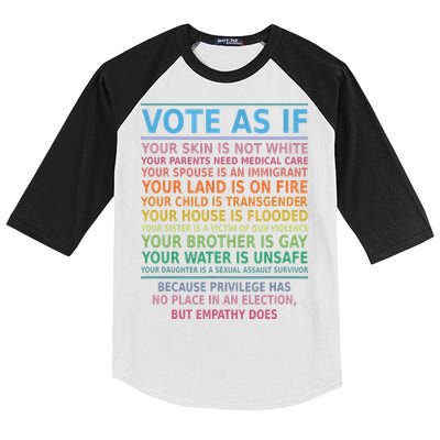 Vote As If Your Skin Is Not White Humans Rights Kids Colorblock Raglan Jersey