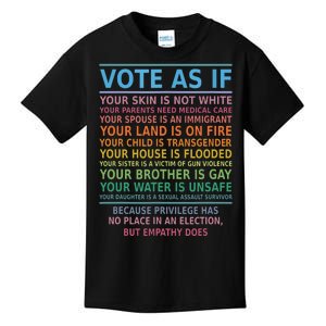 Vote As If Your Skin Is Not White Humans Rights Kids T-Shirt