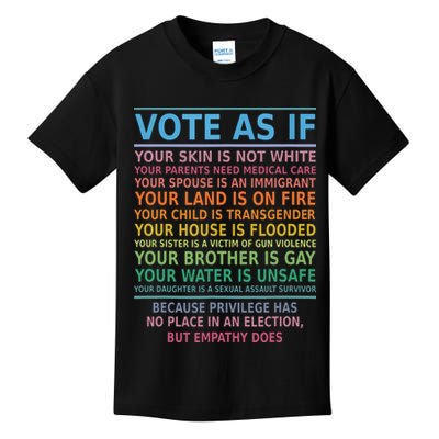 Vote As If Your Skin Is Not White Humans Rights Kids T-Shirt