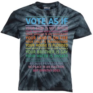 Vote As If Your Skin Is Not White Humans Rights Kids Tie-Dye T-Shirt