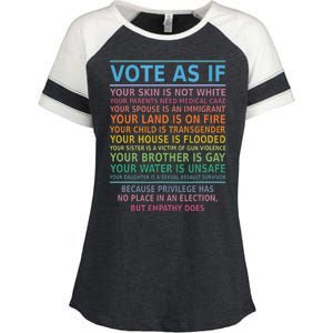 Vote As If Your Skin Is Not White Humans Rights Enza Ladies Jersey Colorblock Tee