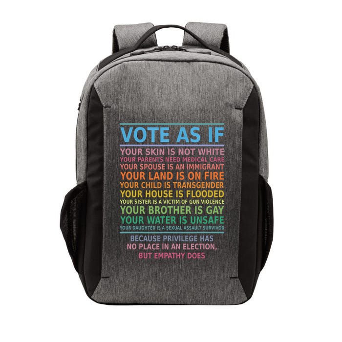 Vote As If Your Skin Is Not White Humans Rights Vector Backpack