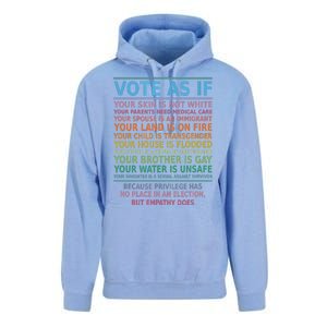 Vote As If Your Skin Is Not White Humans Rights Unisex Surf Hoodie