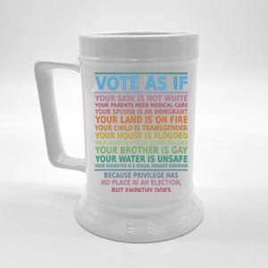 Vote As If Your Skin Is Not White Humans Rights Beer Stein