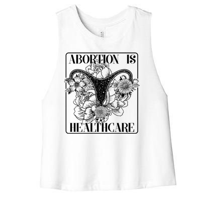 Vintage Abortions Is Healthcare Pro Roe Womens Rights Women's Racerback Cropped Tank