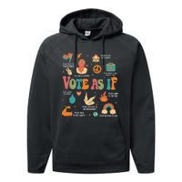 Vote As If Feminist Gift Empower Women 2024 Advocacy Performance Fleece Hoodie