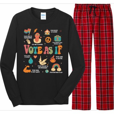 Vote As If Feminist Gift Empower Women 2024 Advocacy Long Sleeve Pajama Set