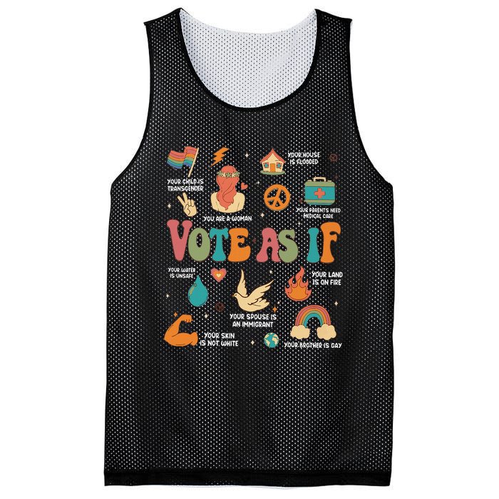 Vote As If Feminist Gift Empower Women 2024 Advocacy Mesh Reversible Basketball Jersey Tank