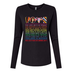 Vote As If Your Life Depends On It Kamala For The People Womens Cotton Relaxed Long Sleeve T-Shirt