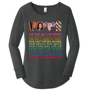 Vote As If Your Life Depends On It Kamala For The People Women's Perfect Tri Tunic Long Sleeve Shirt