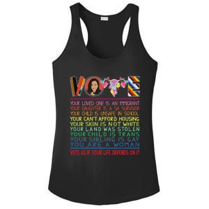 Vote As If Your Life Depends On It Kamala For The People Ladies PosiCharge Competitor Racerback Tank