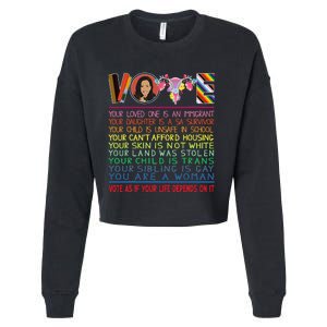 Vote As If Your Life Depends On It Kamala For The People Cropped Pullover Crew