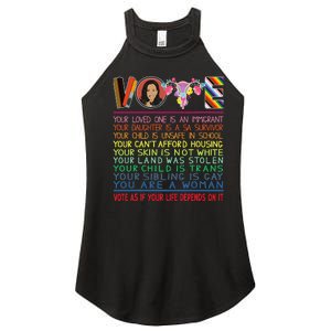 Vote As If Your Life Depends On It Kamala For The People Women's Perfect Tri Rocker Tank