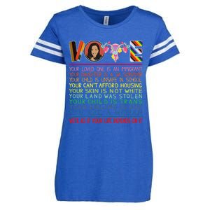 Vote As If Your Life Depends On It Kamala For The People Enza Ladies Jersey Football T-Shirt