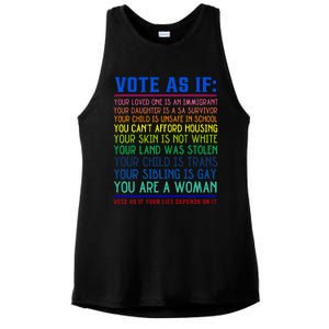 Vote As If Your Life Depends On It Human Rights Ladies PosiCharge Tri-Blend Wicking Tank