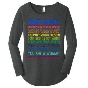 Vote As If Your Life Depends On It Human Rights Women's Perfect Tri Tunic Long Sleeve Shirt