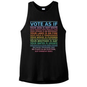 Vote As If Your Skin Is Not White Human's Rights Apparel Ladies PosiCharge Tri-Blend Wicking Tank