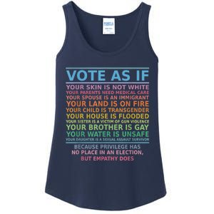 Vote As If Your Skin Is Not White Human's Rights Apparel Ladies Essential Tank